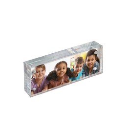 Azar Displays 104438 Clear Acrylic Magnetic Photo Frame Block 4.5x3