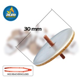 Ner Mitzvah Round Floating Wicks, Large Cotton Wicks and Cork Disc Holders for Oil Cups, Bonus Wick Removal Tweezers - 50 Count (Approx.)