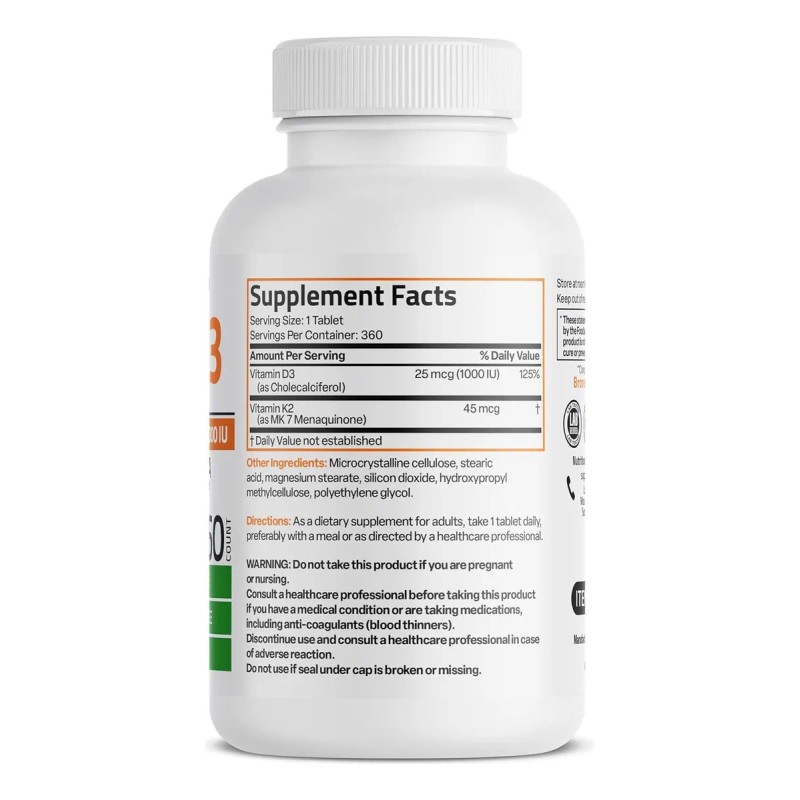 Vitamina K2 45mcg Vitamina D3 1000 Diaria 360 Tabletas I77