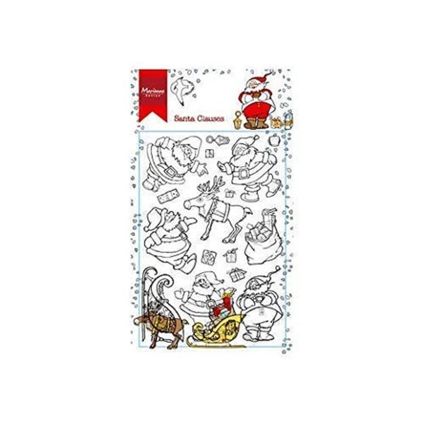 Marianne Design Clear Stamps Hettys Weihnachtsmänner, Silikon, Transparent, 18.5 x 10.5 x 0.5 cm