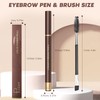 2PCS Microblading Eyebrow Pencil with Eyebrow Brush, Light Brown Eye-brow