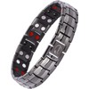 JEROOT Men's Magnetic Bracelet Made of Brushed Grey Titanium Bracelet