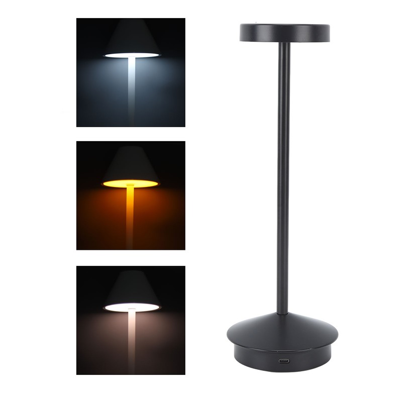 Rechargeable LED Table Lamp 2000mAh Cordless Battery Operated Metal Bedside