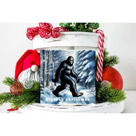 Twisted R Design Bigfoot Christmas Sign Christmas Ornament, Wood Mini Sign