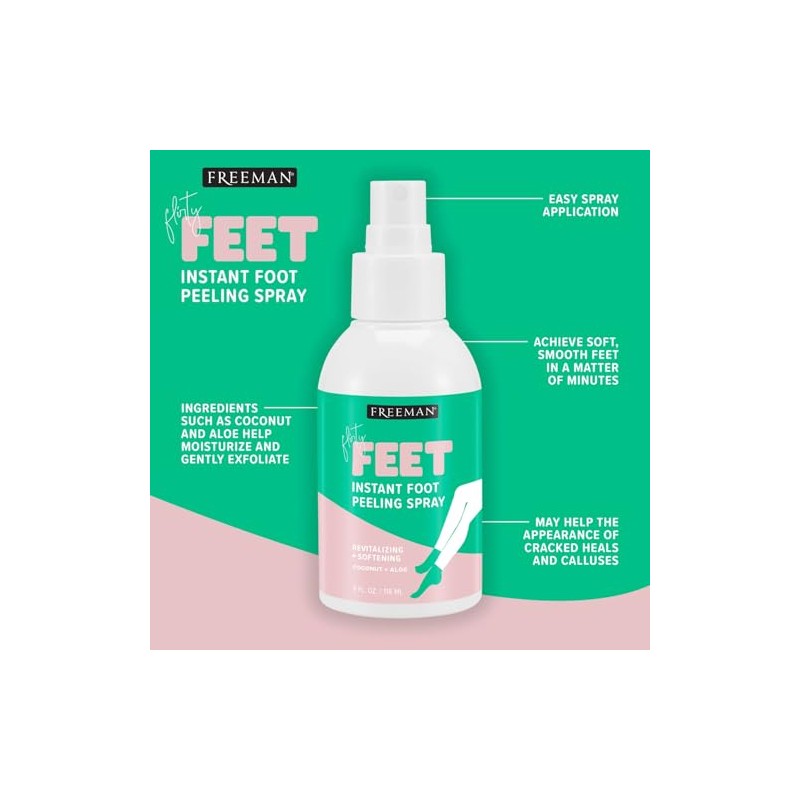 Freeman Flirty Feet Instant Foot Peeling Spray, Exfoliating Foot Mask