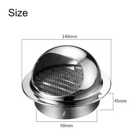 NACX 100mm / 3.9” Stainless Steel Round Dryer Vent Cover, Louvered Grille Cover Vent Hood Exhaust Vent with Built-in Screen Mesh