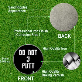 FINGER TEN Golf Ball Marker for Ladies Men Value 6 Pack, Golf Accessories Ballmarker Magnetic fit Golf Divot Tools Hat (3 Putt Black)