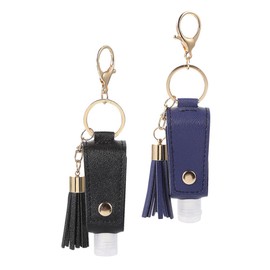 Ipetboom Hand Bottle Key Chain 2 Sets of Leather Travel Bottles Airless Pump for Toiletries Home Outdoor Activities