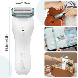 LOPHE Elektrischer Rasierer für Frauen, Kabelloser Nass- und Trockenrasierer, Schmerzloser Intimrasierer Geeignet für Achseln, Bikinizone, Beine(Blau)