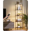 Display Shelf with Light, 5-Tier Shelf Lamp, Corner Floor Lamp