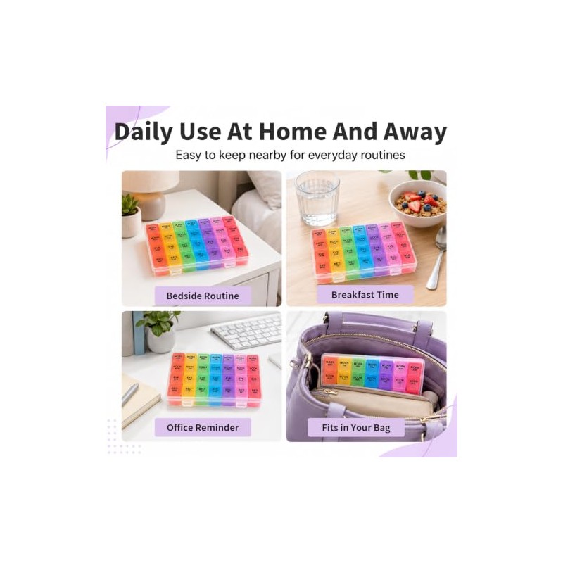 Weekly Pill Organiser, 28 Compartment Pill Box