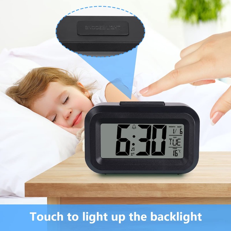 Vicloon Digital Alarm Clock Bedside, LED Display Clocks with Adjustable