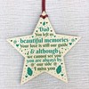 RED OCEAN Dad Memorial Christmas Tree Decorations Wooden Star Remembrance