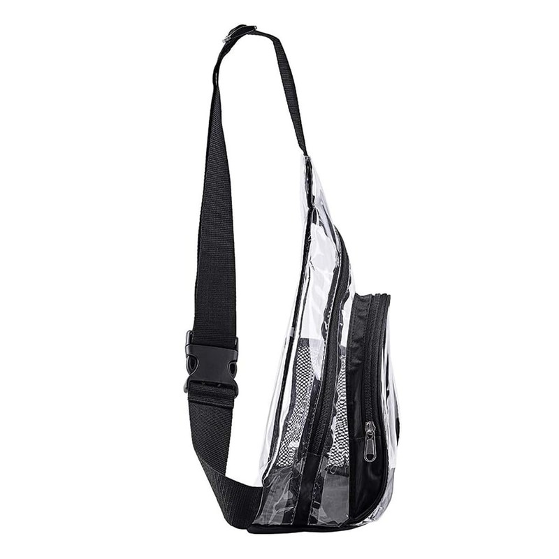 AIMALL Clear PVC Crossbody Backpack, Waterproof Adjustable Shoulder Strap Bag,