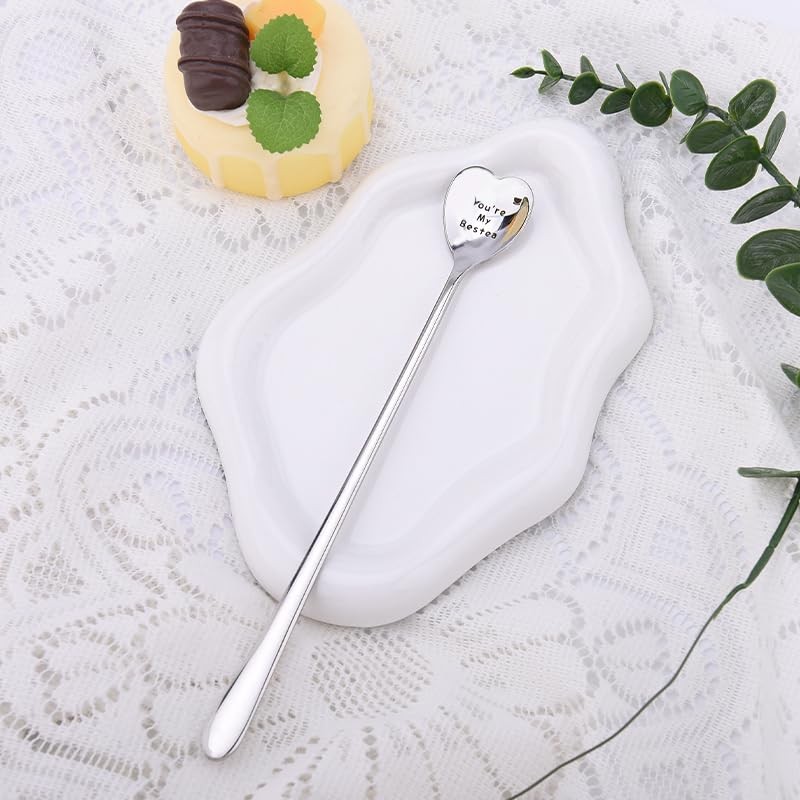 Bestie Best Friend Spoon Gifts for Women Girls Heart Shaped
