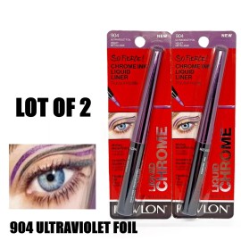 REVLON So Fierce! Chrome Ink Liquid Eyeliner 904 Ultraviolet Foil LOT OF 2