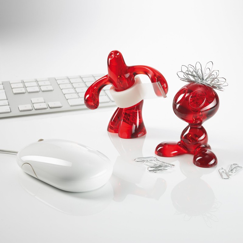 Koziol"Elvis" Tape Dispenser - Transparent/red