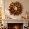 24Inch Artificial Fall Wreath for Front Door Decor Money Leaf