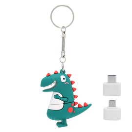 U Disk Memory Stick Little Dinosaur USB2.0 Portable Flash Disk Driver with TypeC Converter(32GB )
