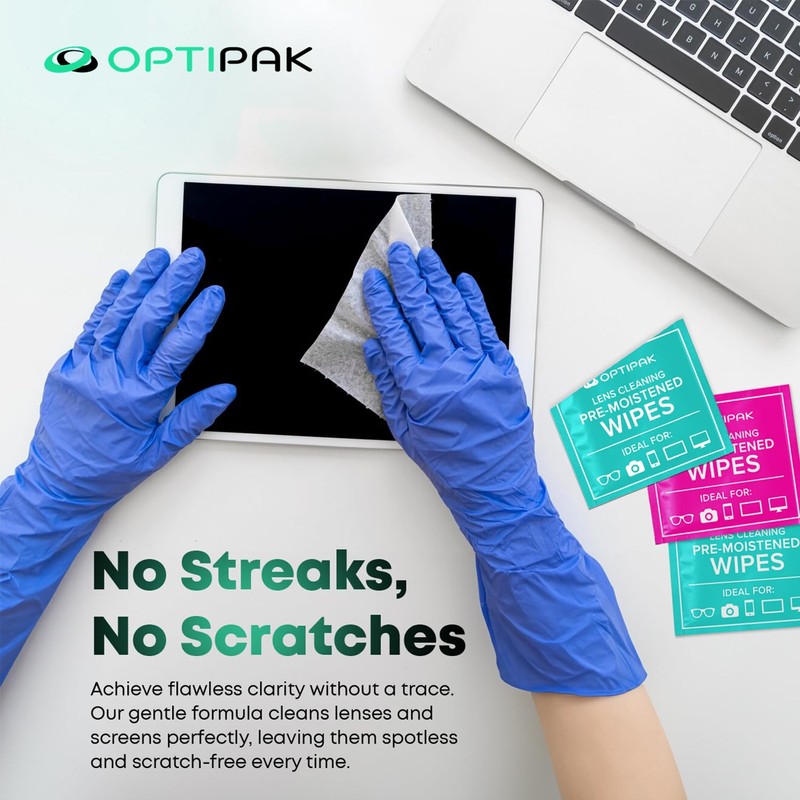 Pre-Moistened Lens Wipes for Eyeglasses - Individually Wrapped Eye Glasses