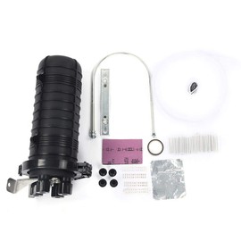 Fiber Optic Splice Enclosure, Fiber Optic Cables Enclosure Box, Vertical Cap Fiber Connection Box, IP68 Waterproof, Accessories Included, Black(96 Core)