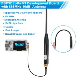ESP32 LoRa V3 Development Board with 868MHz Antenna - SX1262 LoRa V3 Device and 10dBi Gain 17cm SMA Male Long Range Soft Whip Antenna Set for Meshtastic Ar duino LoRawan IOT