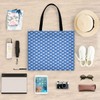 visesunny Women's Large Canvas Tote Shoulder Bag Fish Blue Pattern
