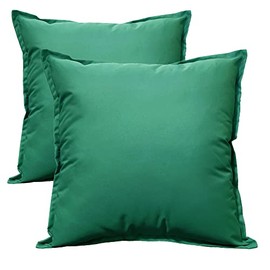 Olivia Rocco Pack of 2 Waterproof Cushion Cover Outdoor Garden Breathable Decorative Cushions Covers for Patio Bench Sofa Furniture Indoor Living Room Bed Chair Scatter, 43 x 43 cm Green