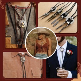 PH PandaHall 8pcs Iron Bolo Tie Buckle, Sliver Bolo Tie Slider Clasps Bolo Tie Tips Blank Slide Lock Clips Bolo Tie Tips Replacement End Caps Kit for Men Bolo Necktie Making Leather Handbags