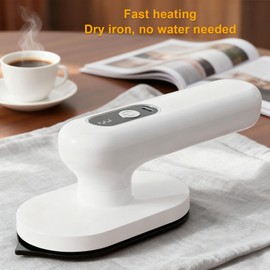 Sxhlseller Cordless Mini Travel Iron, Portable Dry Handheld Press with 3 Temperature Settings, USB Rechargeable - Fast Heat Wrinkle Remover for Clothes, Sewing