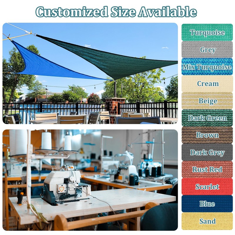 Shade&Beyond Shade&Beyond 8'x10' Sun Shade Sails Canopy Rectangle Sand 185GSM