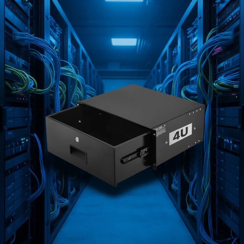 4U Rack Mount Drawer Steel Lockable Server Cabinet Network Equipment