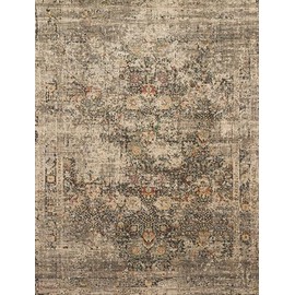 Loloi Javari 2'-6" x 4'-0" Accent Rug in Grey/Multi - Beautiful Carpet Runner for Home Décor, Neutral Runner Rug, Low-Shed Modern Rug, Long Runner Rug for Hallways & Entryways