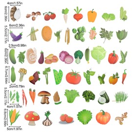 HICOHAND Vegetable Stickers for Kids, 108 PCS Vegetable Mixed Stickers for Kids Vegetable Stickers Fruit Wall Decals Art Stickers for Computers Computer Stickers Scrapbook Craft