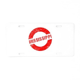 CafePress Rubber Ink Stamp Mississippi Aluminum License Plate, Front License Plate, Vanity Tag