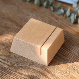 UNIQOOO Elegant Birch Wood Stand for Wedding Table Number Sign, Place Card Holder, Photo Display Stand, Small | for Event Decor, Retail Shop, Cafe Restaurant Menu, Business Card, Name Tag, 12 Pack