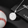 AMITER Baseball Number Necklace, 0-99 Jersey Baseball Pendant Necklace for
