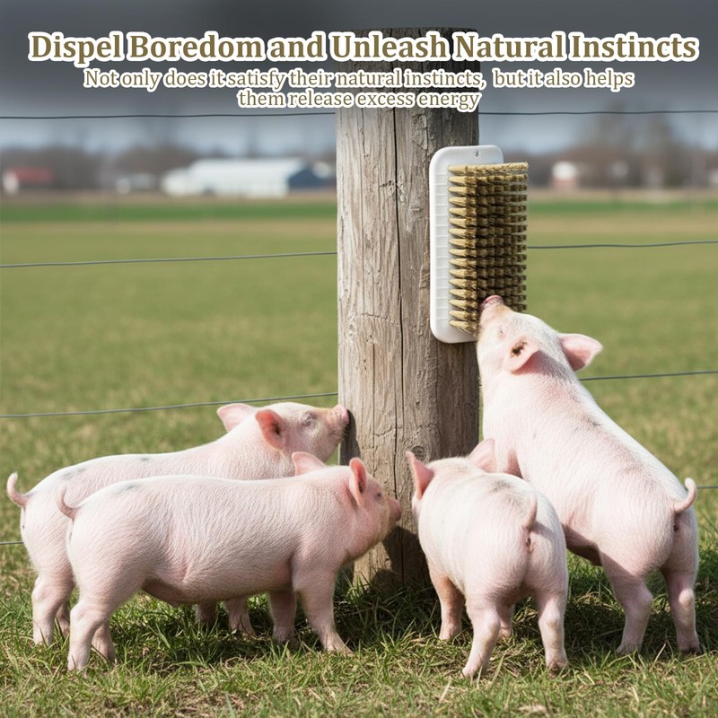 2 PCS Pig Toy, Pig Self-Grooming Scratch Brush with Hanging