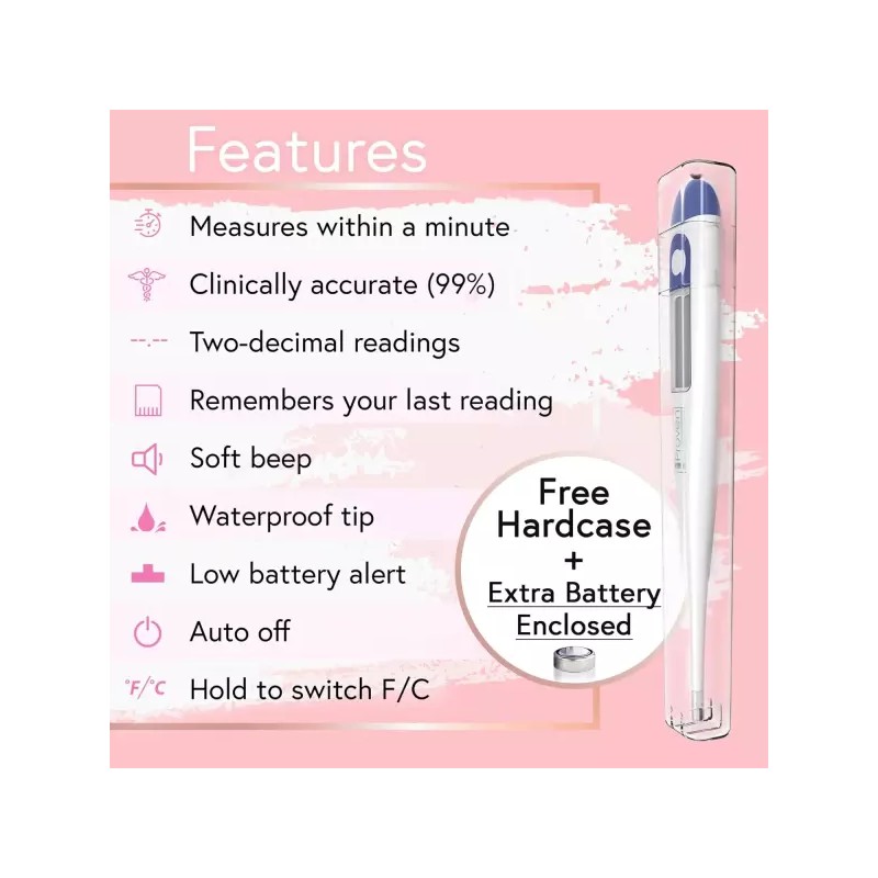 iProven 디지털 기초체온계 1/100도 고정밀 빠른 60초 판독 메모리 리콜