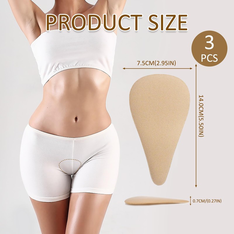 Pack of 3 Cameltoe Inserts, Anti Cameltoe Briefs, Invisible Camel