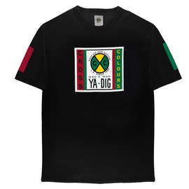 CROSS COLOURS Originals Label Logo Graphic T Shirt (US, Alpha, Large, Regular, Regular, Black)