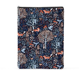 Book Sleeve Book Protector Book Pouch Book Lovers Gifts Bookish Gifts Book Cover with Zipper for Hardcover Paperback Washable Forest Fox Printed Gift Bag for Teacher Student Birthday, BookCover