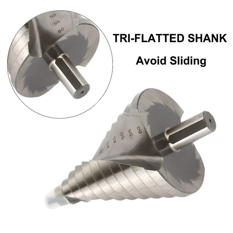 LESOLEIL Step Drill Bit 6-60 mm HSS Taper Drill Metal
