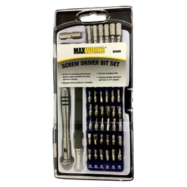 MaxWorks 80400 58-Piece Precision Screwdriver Set – 54 Magnetic Chrome Vanadium Bits, 1/4" Shank Adapter, Flexible Shaft, SIM Tool & Carry Case – Repair Kit for Electronics, Laptops, Phones & More