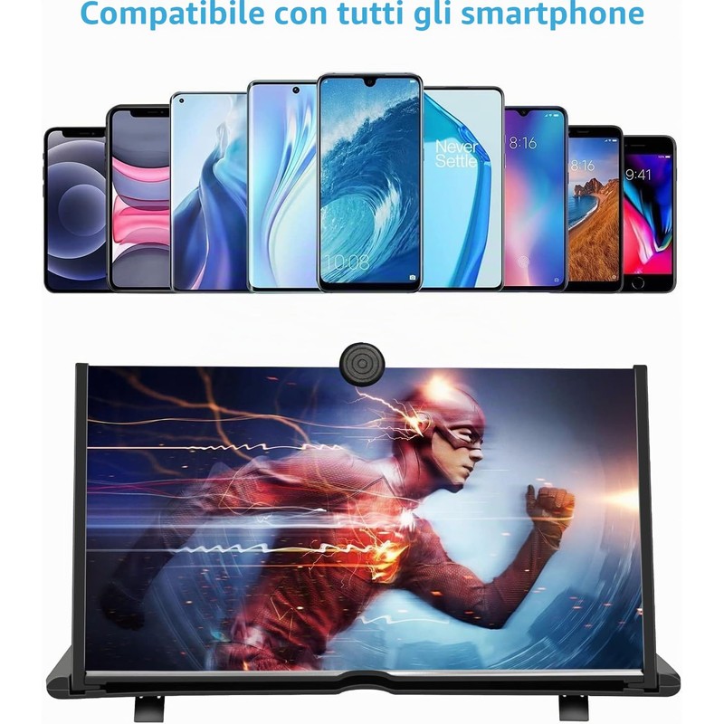 JUYUANDE Iente ingrandimento smartphone, 3D HD Lente di ingrandimento, per