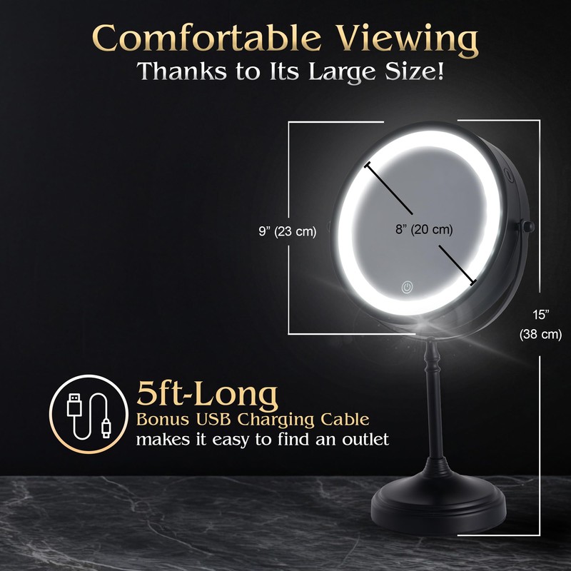 Ultra Zoom 20X Magnifying Lighted Makeup Mirror - 20X &
