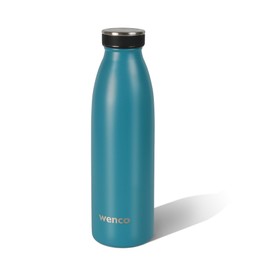 wenco Stainless Steel Drinking Bottle 0.5 L / 500 ml Insulated and Leak-Proof for Cold and Hot Drinks Can Also Be Used as a Thermos Flask BPA Free - carribean Blue