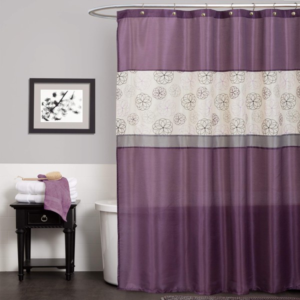 Lush Decor Covina Shower Curtain, Purple