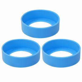 ONLYKXY 3pcs 6cm Silicon Protective Cup Mat Sleeve Heat-Resistant Bottle Holder Rubber Coaster Tumblers Protector Base Pad Non-Slip Bottom Cover Ring Accessories for Thermos Cup (Light Blue)