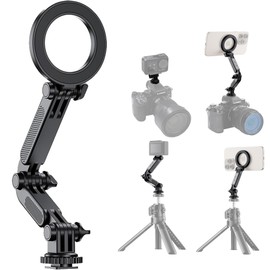 JJC Cold Shoe Smartphone Holder, Magsafe Camera, Smartphone Holder, Tripod, Magnet, Cold Shoe Included, 1/4 Screw Hole, Attaches to Camera Hot Shoe, One Hand Operation, Horizontal Position, Vertical